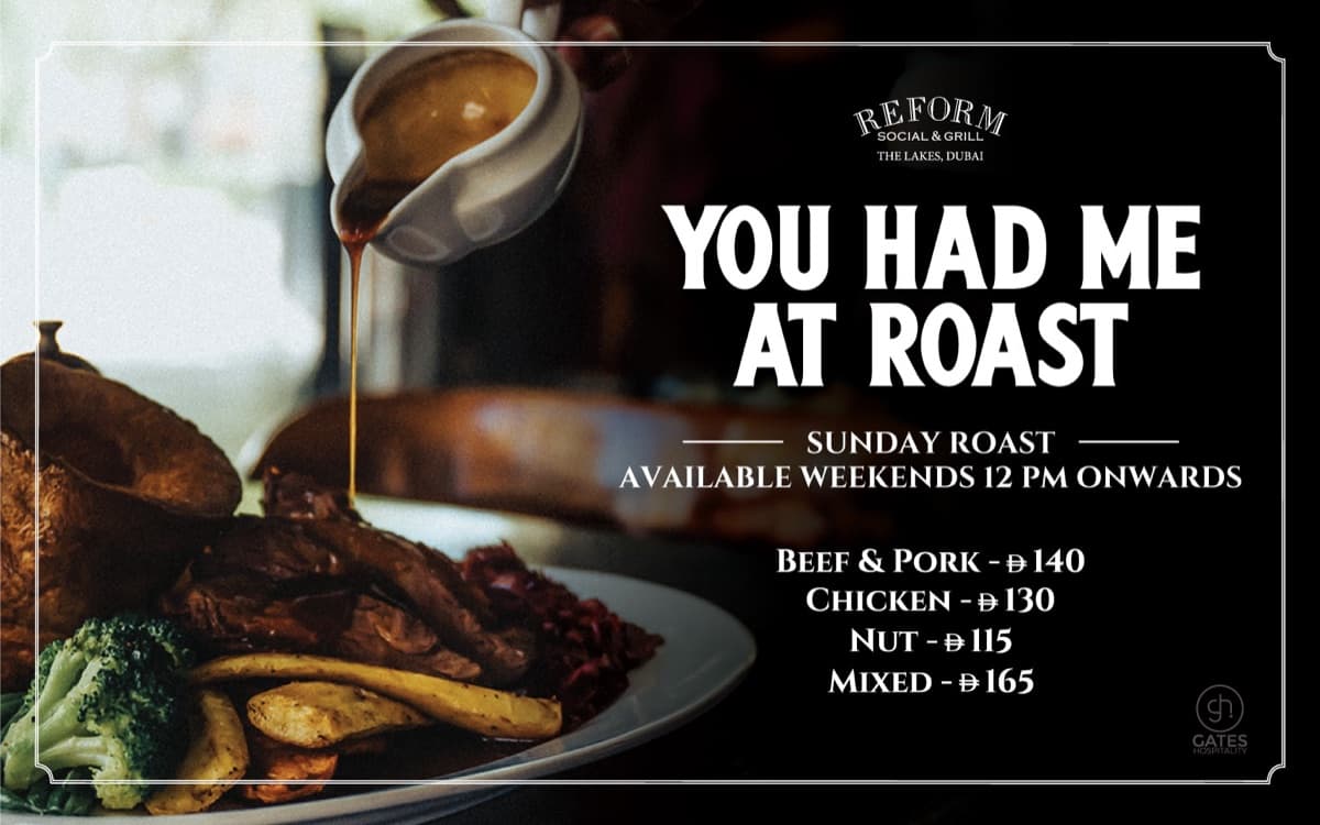 Reform Social & Grill weekend roast with gravy