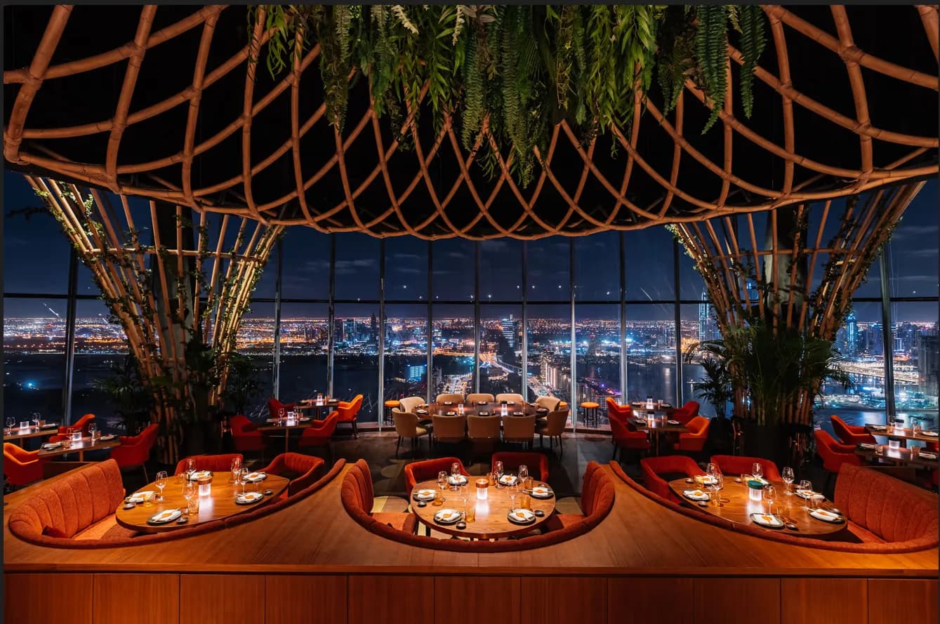 SUSHISAMBA Dubai dining room high above Palm Jumeirah